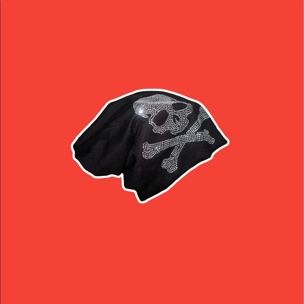 Harajuku Punk Gothic Black Skull Beanie Hats Y2K Women Girls Streetwear Caps